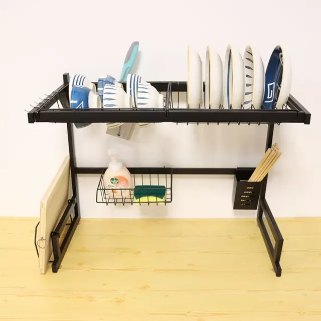 Scurgator vase deasupra chiuvetei, cu suport pentru tacamuri