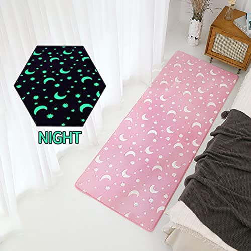 Set 2 x Covor luminos, fosforescent, 60 x 40 cm, Gri/Roz