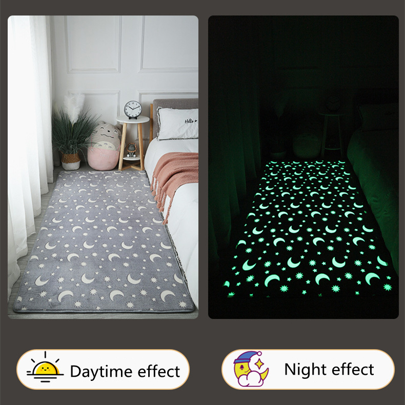 Set 2 x Covor luminos, fosforescent, 60 x 40 cm, Gri/Roz