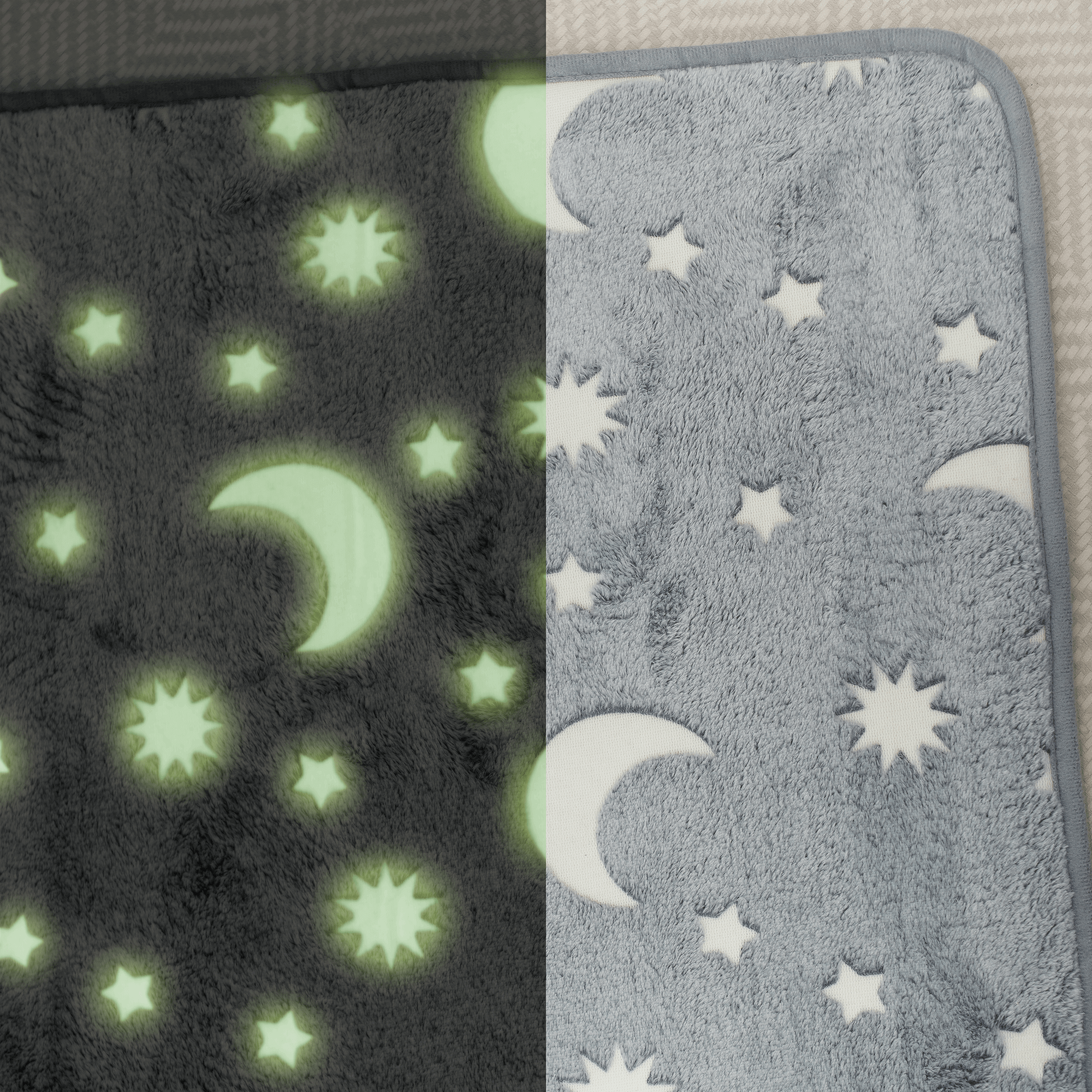 Set 2 x Covor luminos, fosforescent, 60 x 40 cm, Gri/Roz