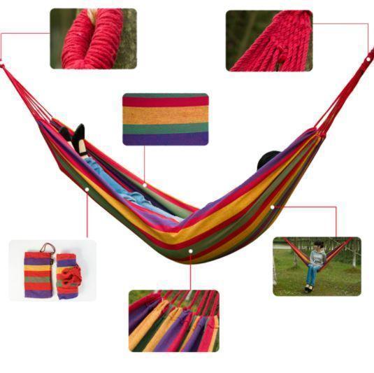 Hamac multicolor din bumbac pentru 1 persoana 180 x 80 cm