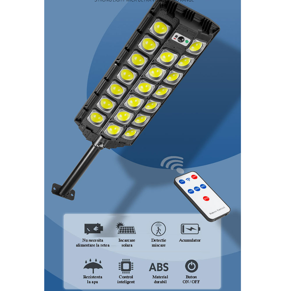 Lampa solara stradala, 20 LED COB, W7101B-7