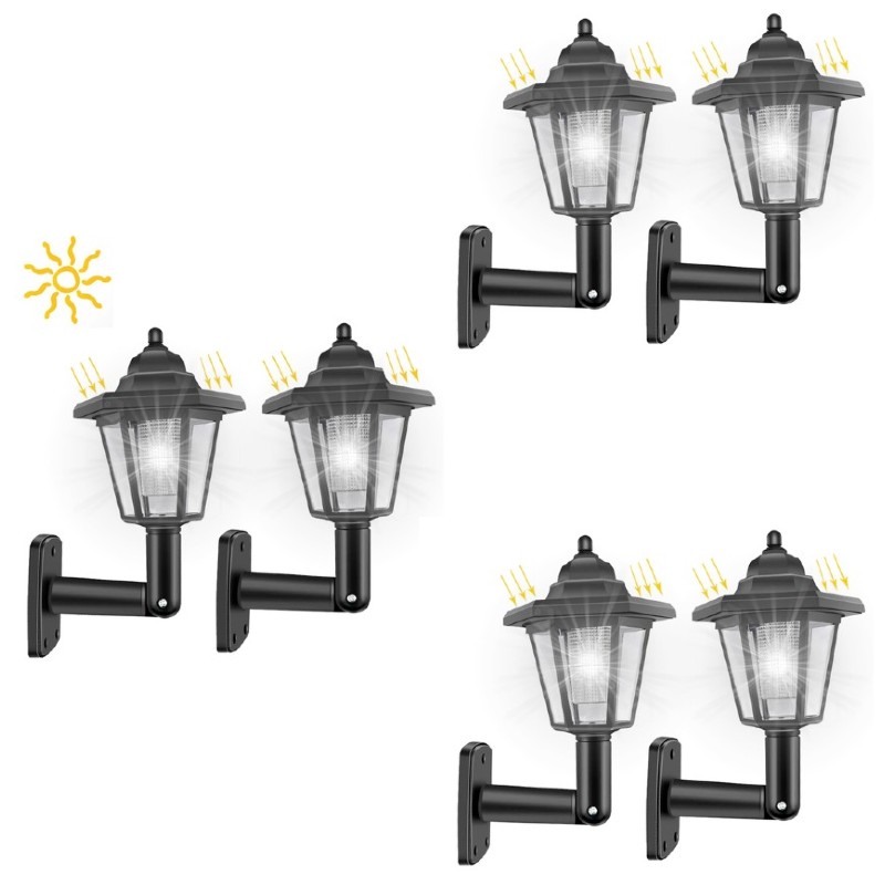 Set 6 x Lampa solara tip felinar, model hexagon