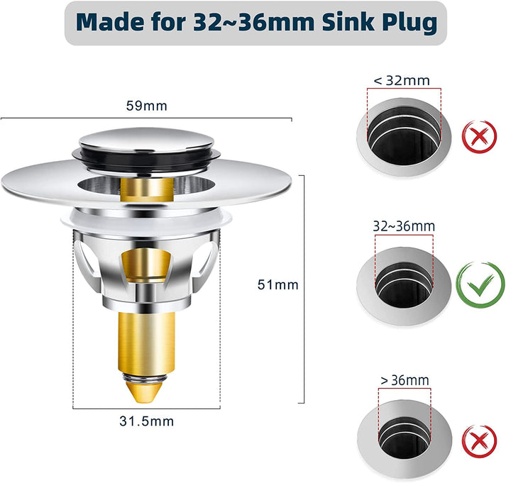 Filtru dop 32-36 mm pentru chiuveta sau vana