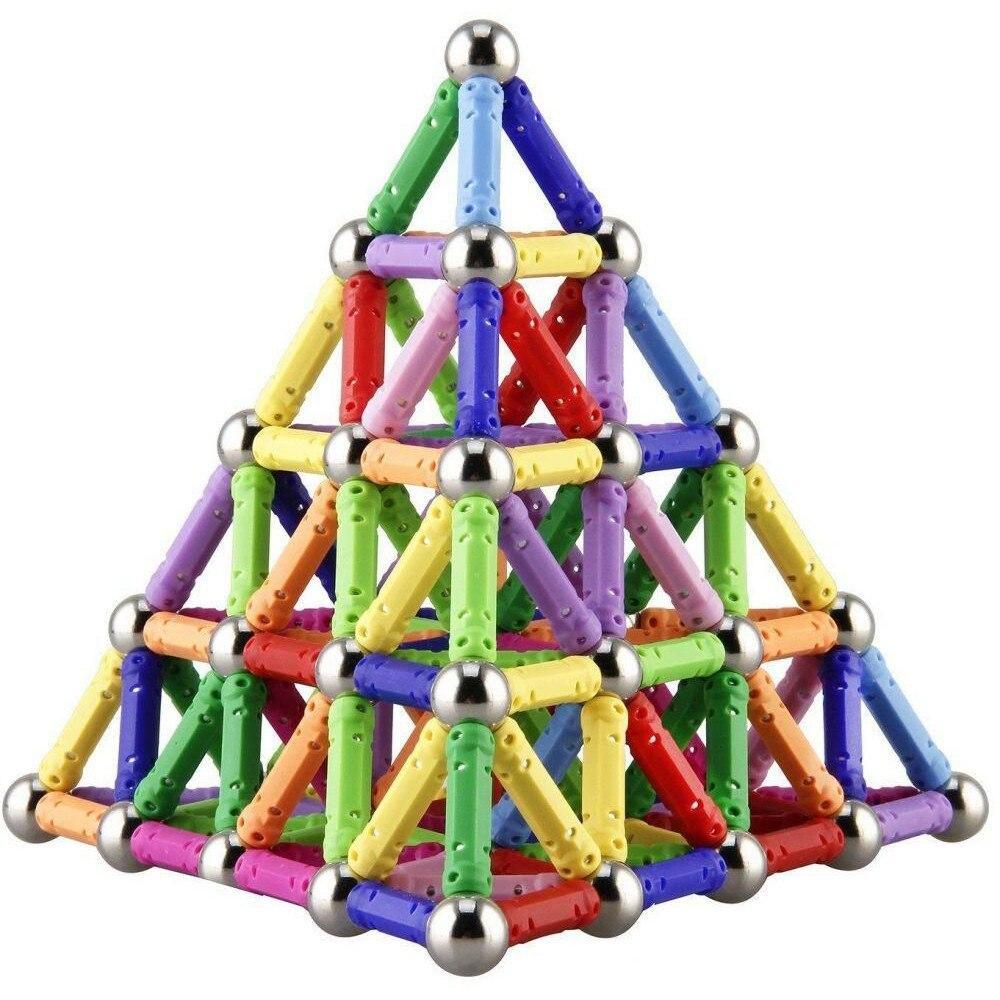 Joc creativ pentru copii, magnetic - 74 piese, Magnastix