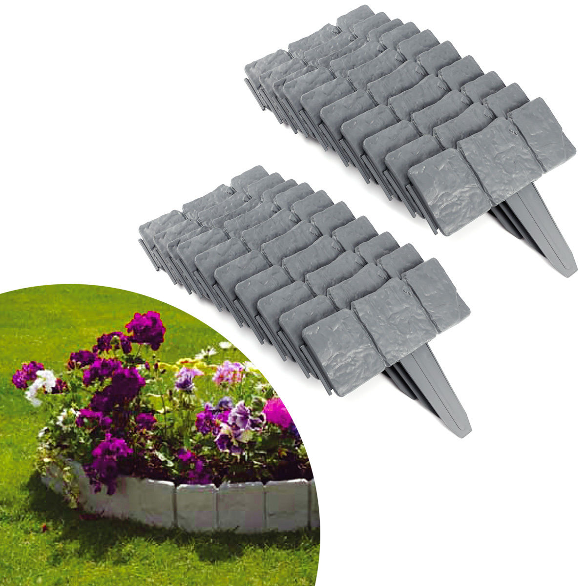 Bordura din plastic cu aspect de piatra