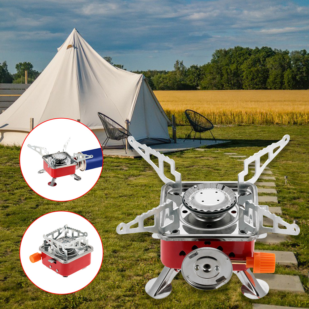 Aragaz portabil pentru camping, aprindere automata + rezerva cadou