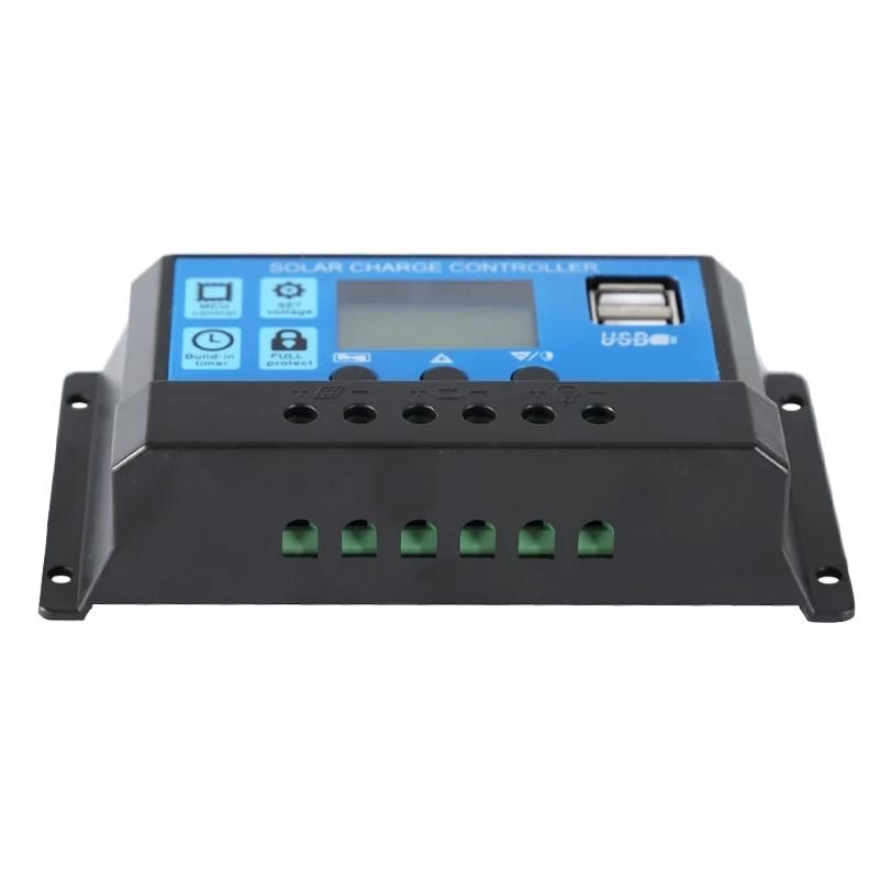 Controler 20A/30A Regulator Solar 12V 24V, cu 2 mufe USB