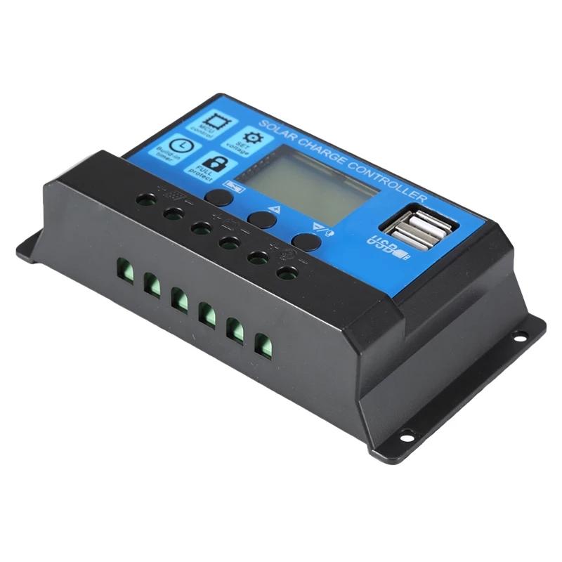 Controler 20A/30A Regulator Solar 12V 24V, cu 2 mufe USB