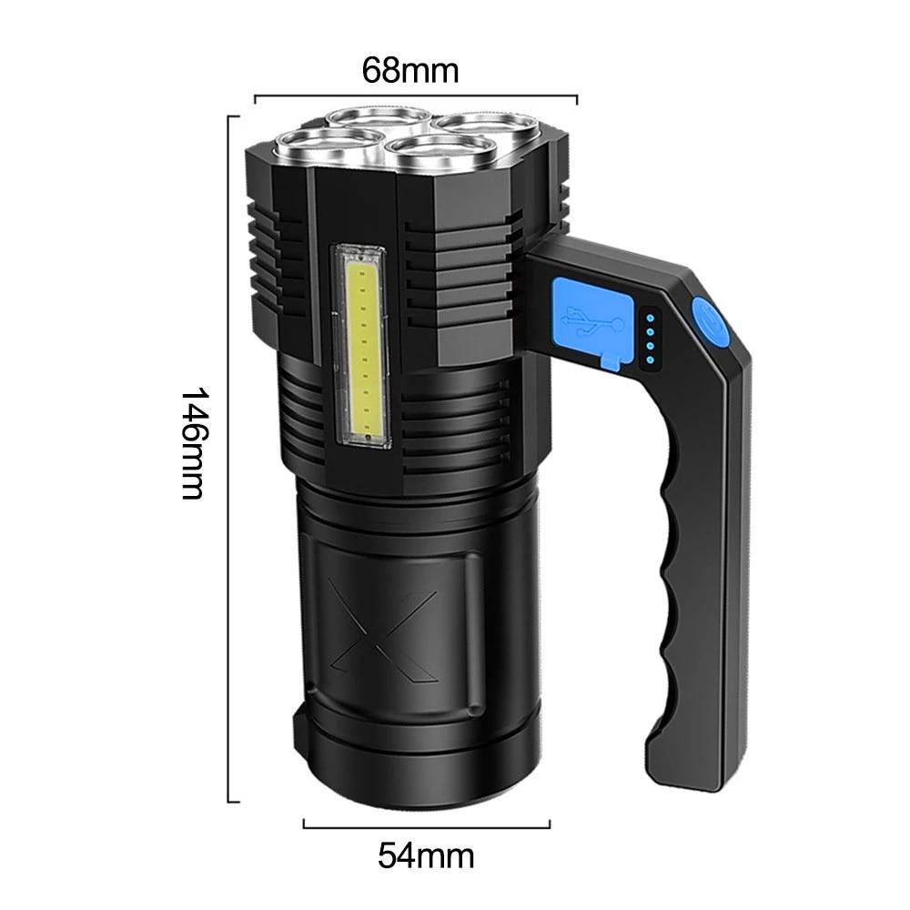 Lanterna 4 LED COB cu acumulator 1200 mAh