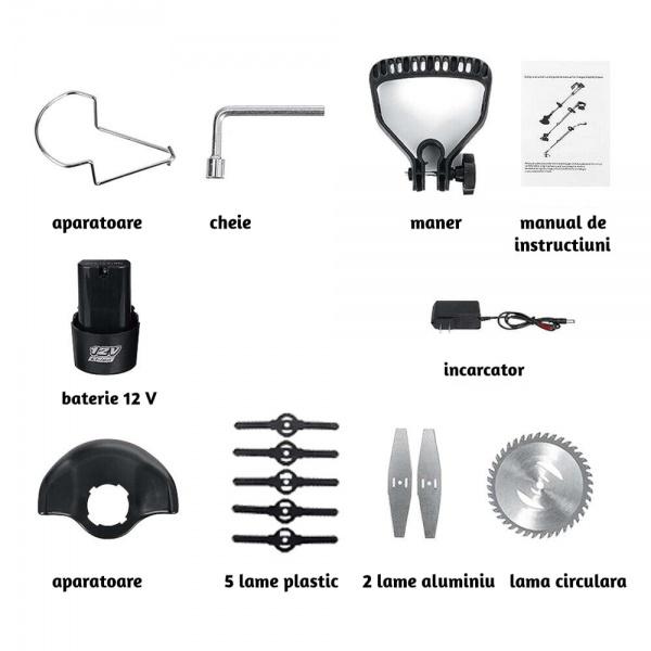 Motocoasa electrica 12V, 1 acumulator, 20.000 RPM