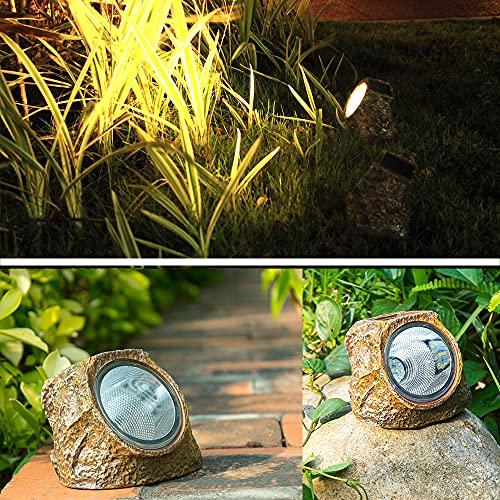 Set 3 x lampa solara cu aspect de piatra