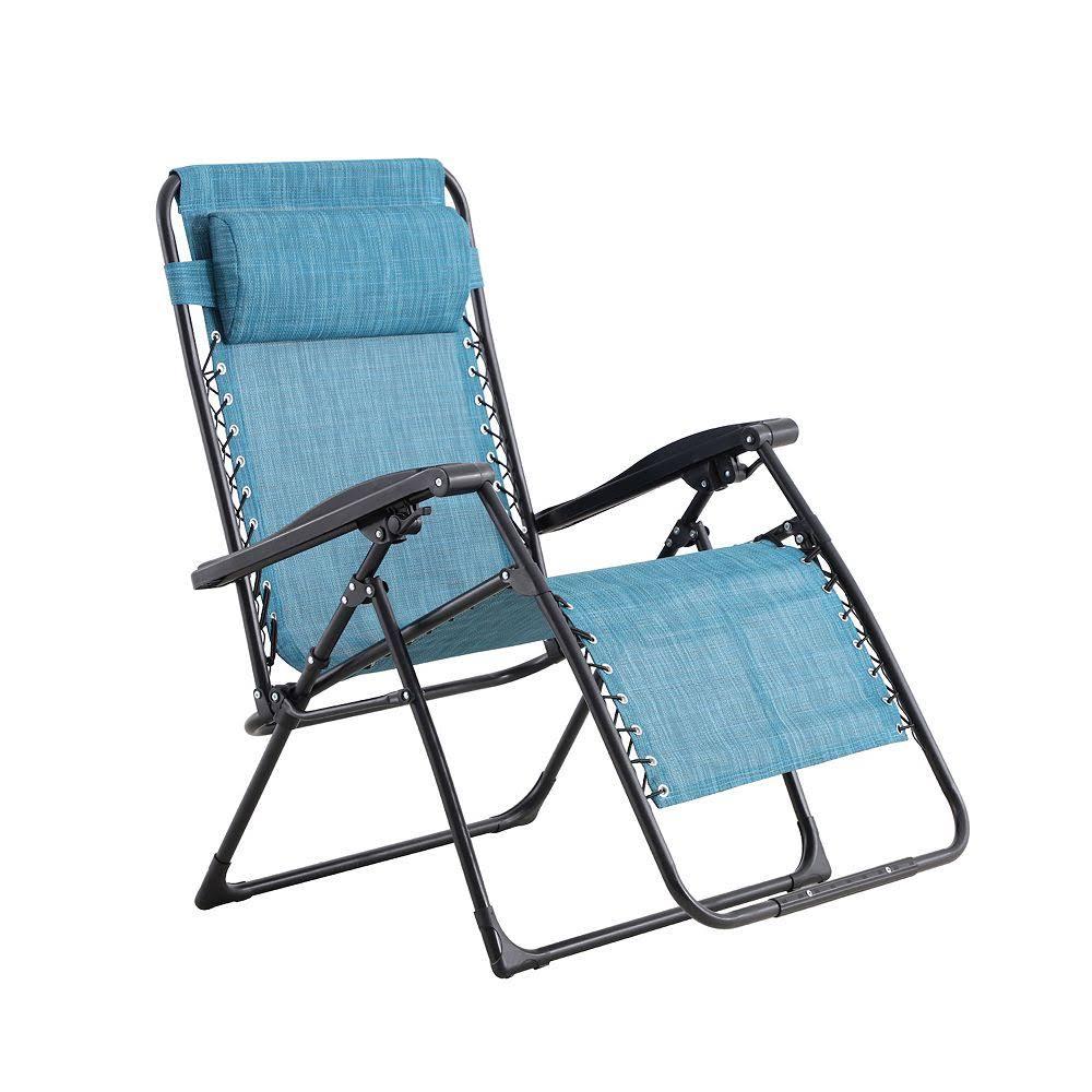 Set 2 x Sezlong pliabil Morgan, Metal, Albastru, 65 x 176 x 80 cm
