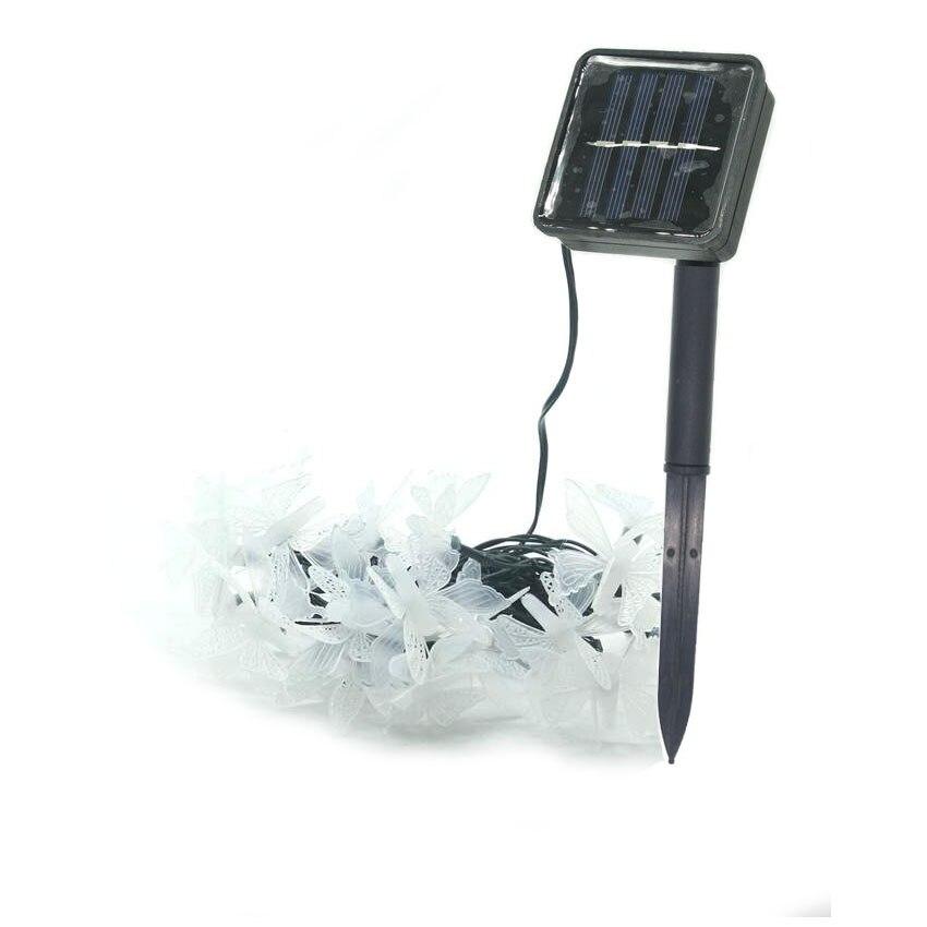 Instalatie solara 50 LED, ghirlanda luminoasa cu fluturi