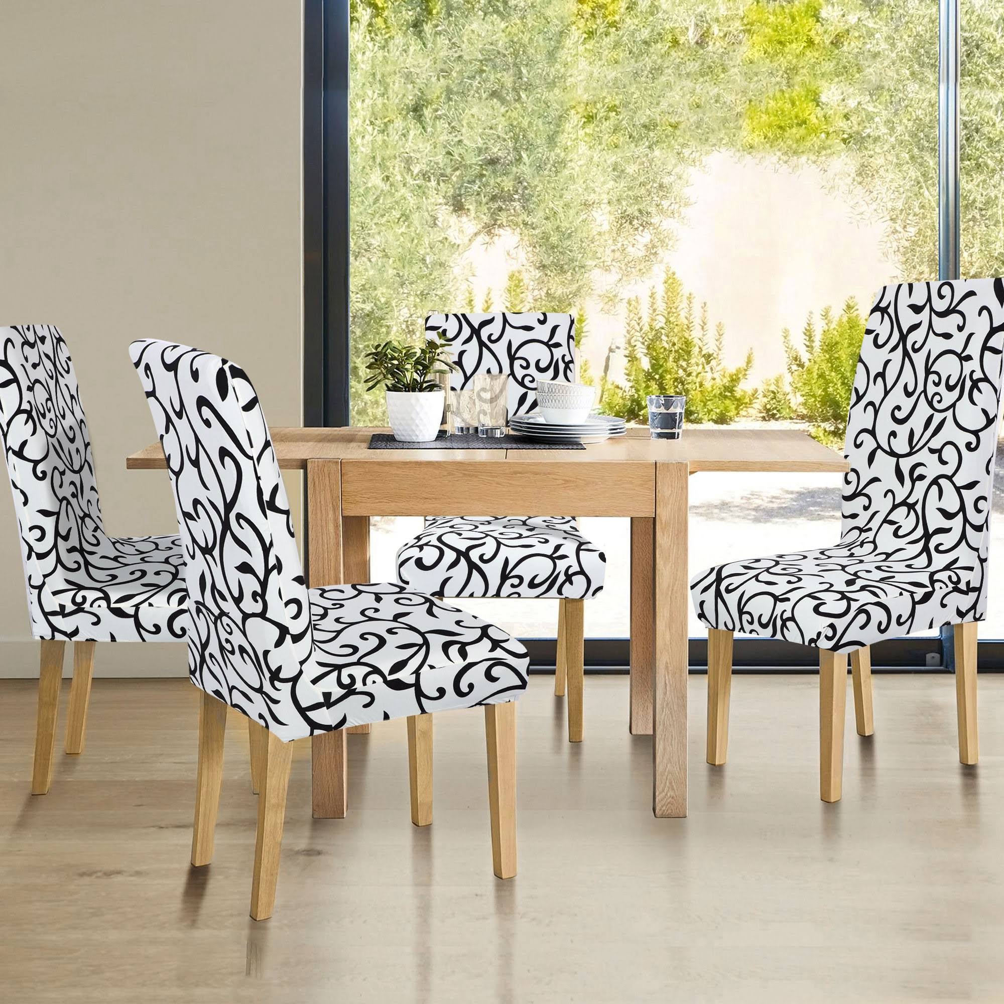 Set 6 huse cu elastic pentru scaune, Zebra