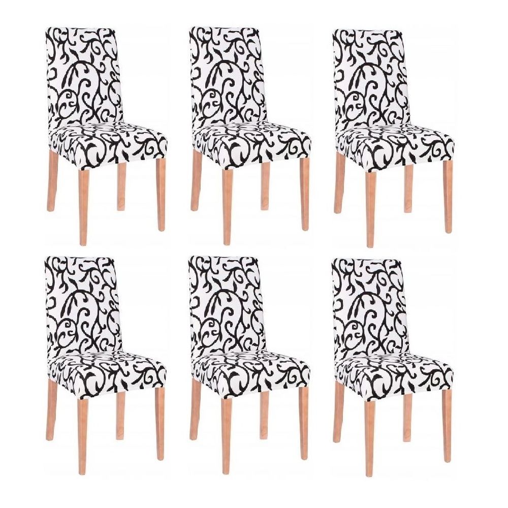 Set 6 huse cu elastic pentru scaune, Zebra