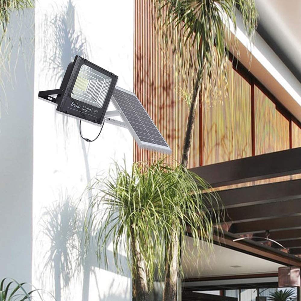 Proiector cu panou solar si telecomanda, 50 W - 1200 W