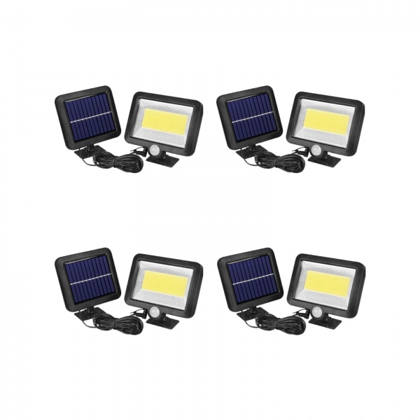 Set 4 x Lampa solara LED cu senzor de miscare