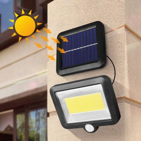 Set 4 x Lampa solara LED cu senzor de miscare