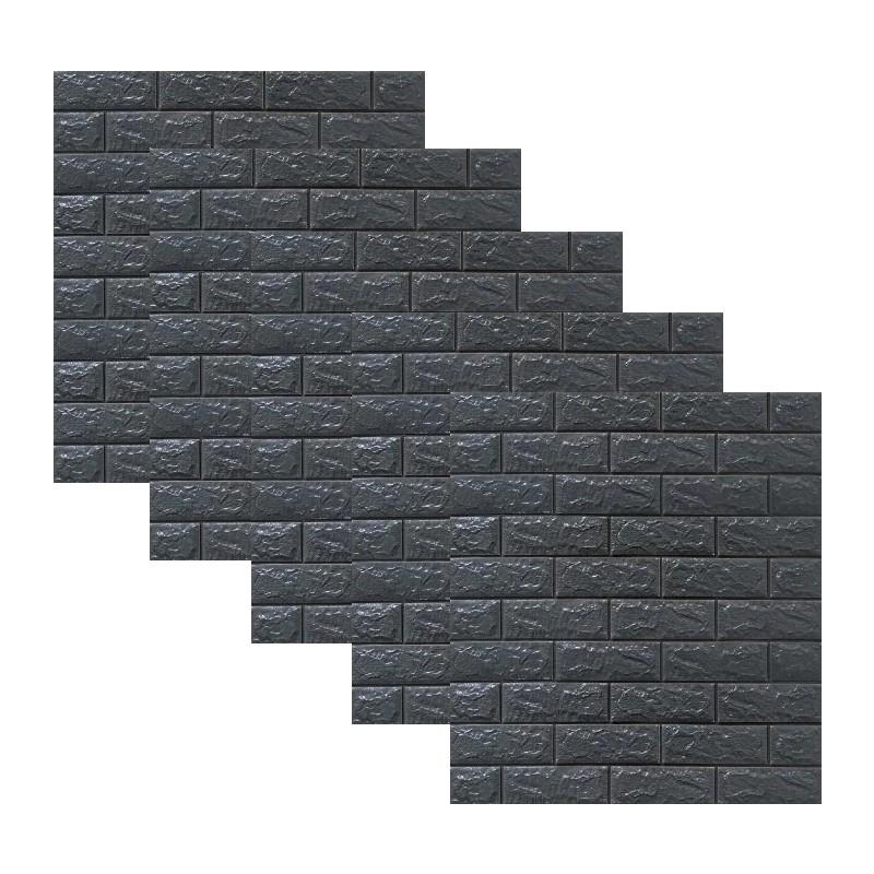 Set 5 x Tapet negru caramida, autoadeziv, 77 x 70 cm, spuma moale 3D