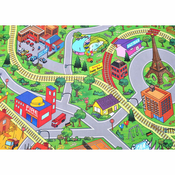 Covor traseu 3D Cityscape pentru camera copilului