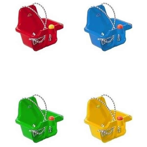 Leagan din plastic tip scaunel pentru bebelusi cu suport pentru spate