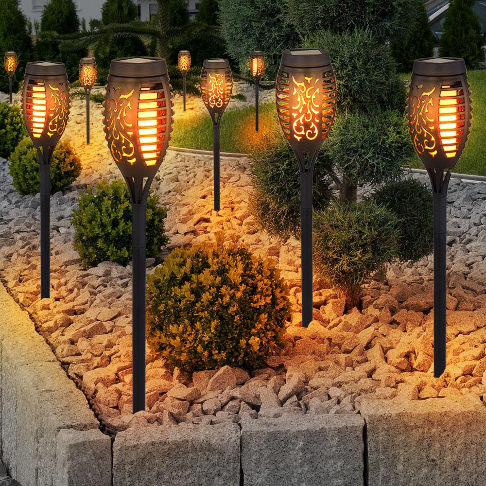 Set 4 x Lampa solara tip torta cu efect flacara, 51.5 cm