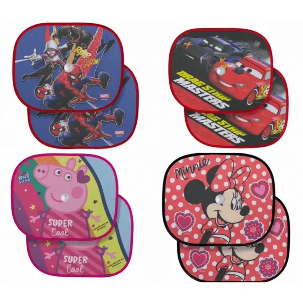 Set 2 parasolare cu ventuze pentru geamuri laterale auto, 44x35 cm