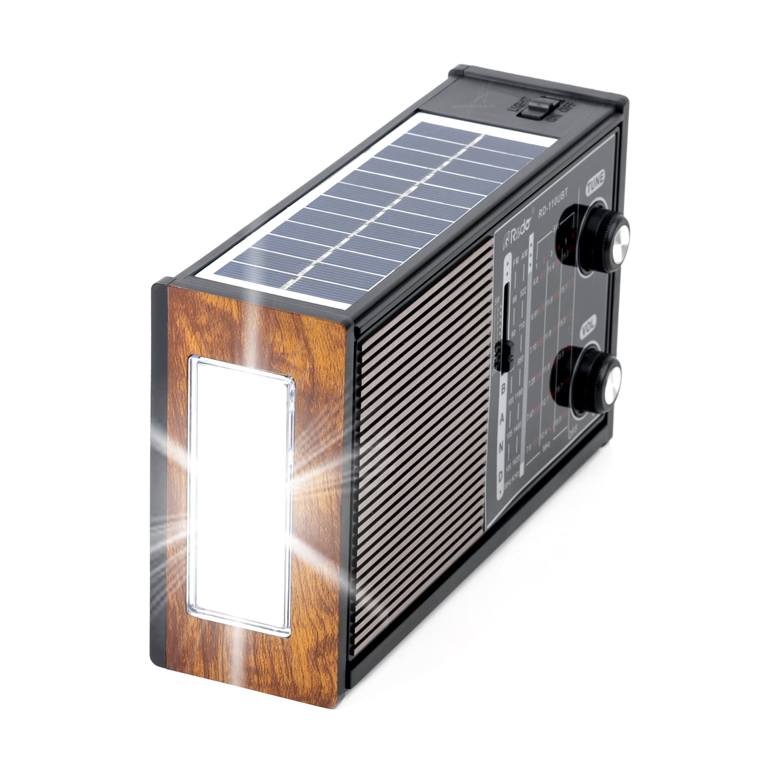 Radio solar Bluetooth, MP3 player si lanterna, AM/FM/SW