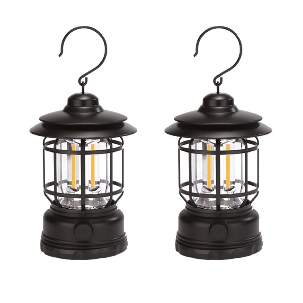 Set 2 x Felinar solar cu 3 becuri LED COB, 600 lumeni