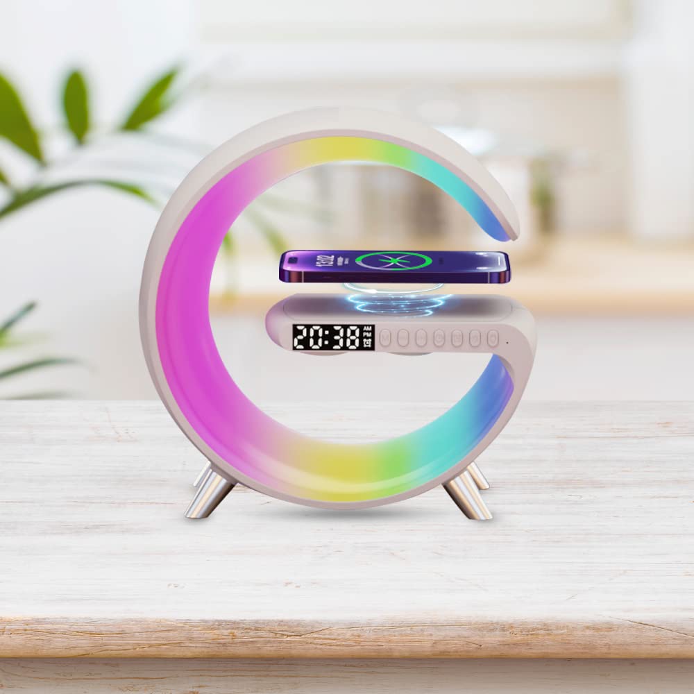 Lampa Smart LED RGB si Incarcator Wireless 15 W