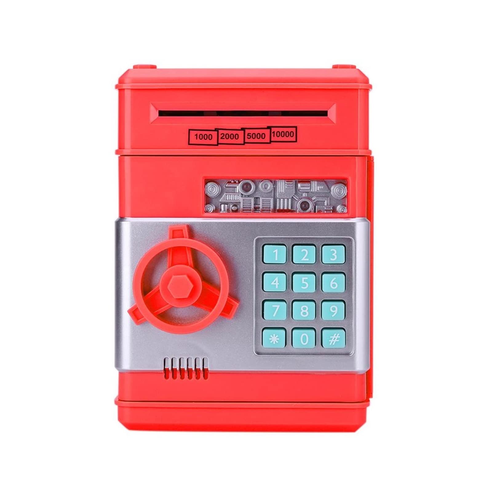 Pusculita ATM interactiva, cu cifru si sunet, Rosu