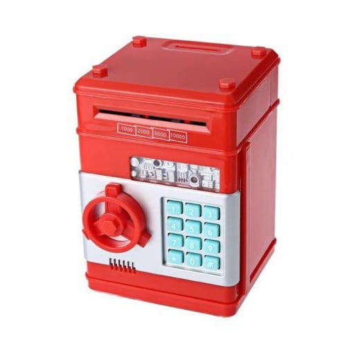 Pusculita ATM interactiva, cu cifru si sunet, Rosu