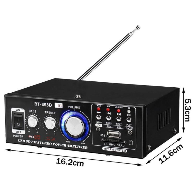 Amplificator Karaoke BT-698D, 400W,  BT SD, card CD, MP3 FM USB