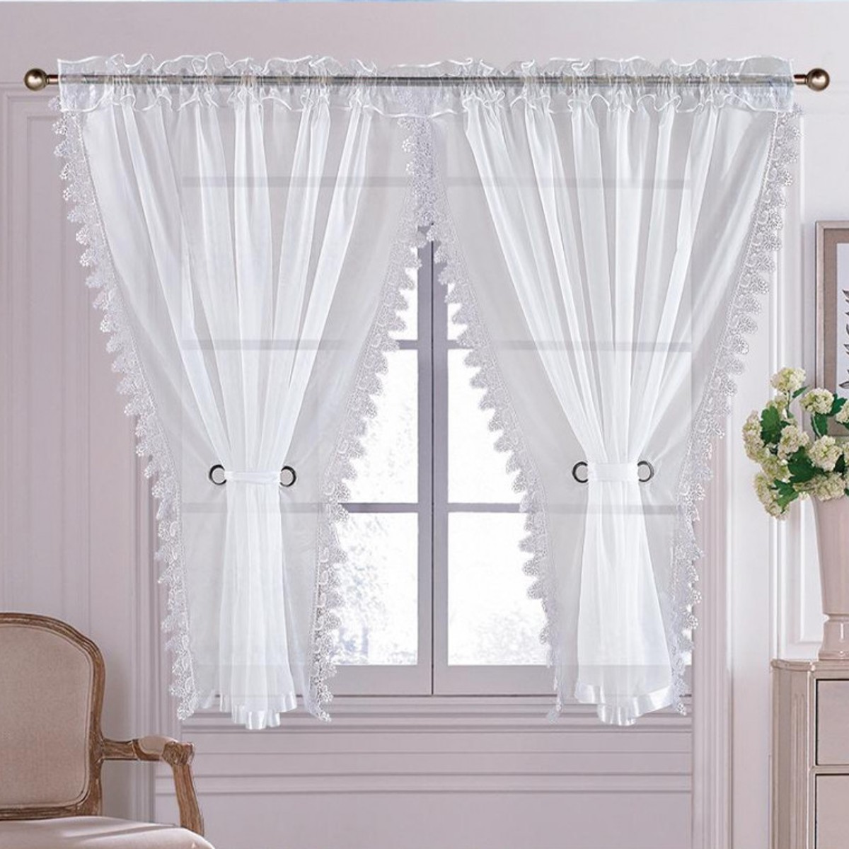 Perdea decorativa 400 x 250 cm, Alb