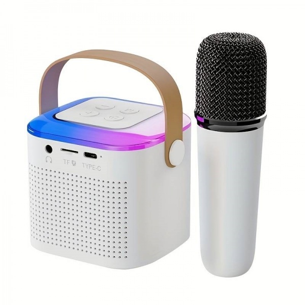 Boxa LED Bluetooth cu Microfon Karaoke, 6 W, Sunet Stereo 3D