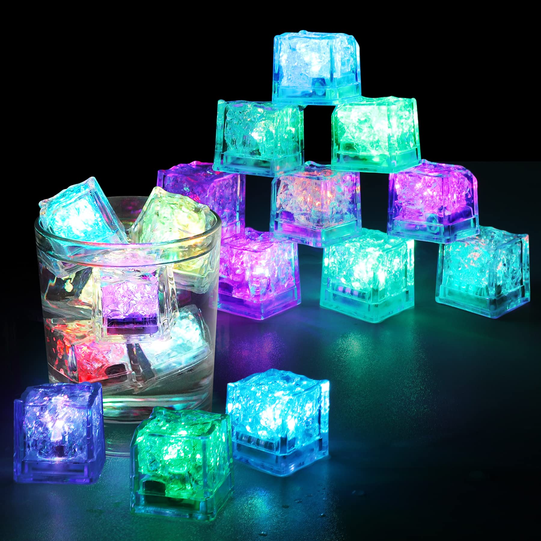 Set 24 de cuburi luminoase LED Ice Cube