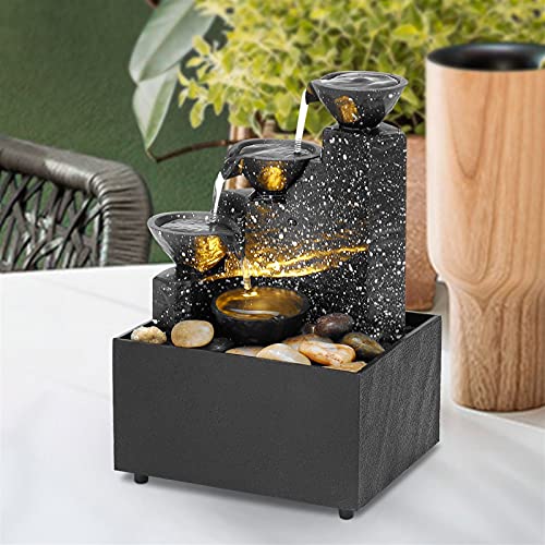 Fantana arteziana decorativa cu LED si pietre
