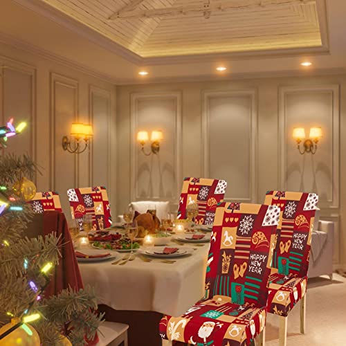 Set 6 huse scaun pentru sarbatori, model Happy New Year