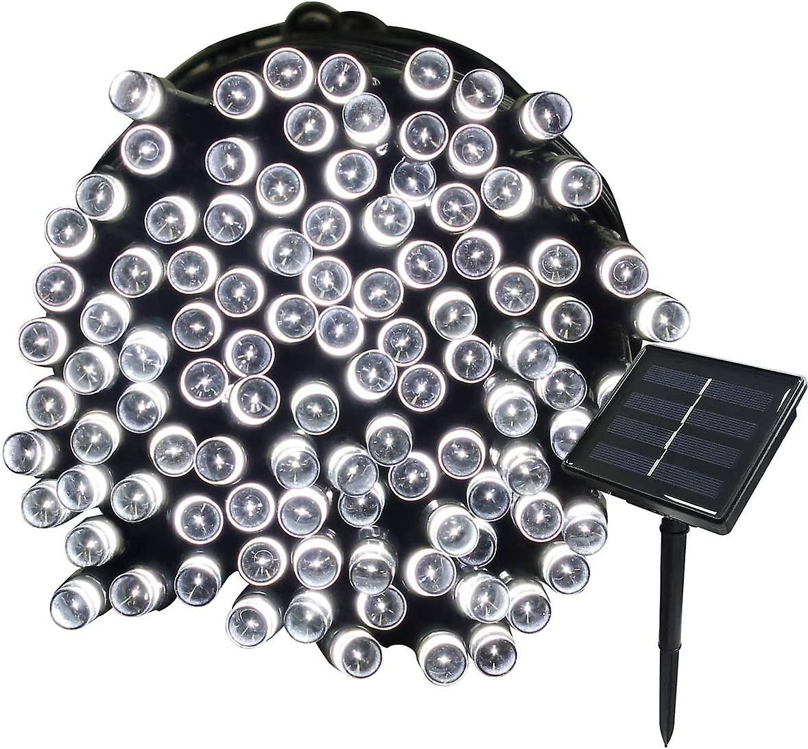 Instalatie cu incarcare solara, 300 LED, 30 metri, Alb rece