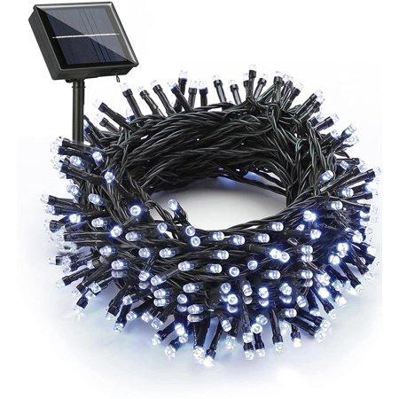 Instalatie cu incarcare solara, 300 LED, 30 metri, Alb rece