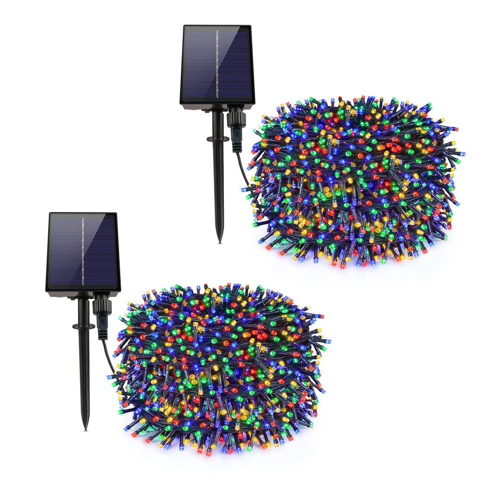 Set 2 x Instalatie solara, 200 LED, 20 metri, Multicolor