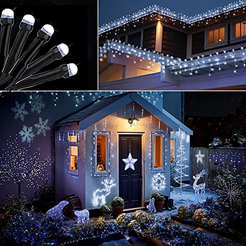 Instalatie solara, 200 LED, 20 metri, Alb rece