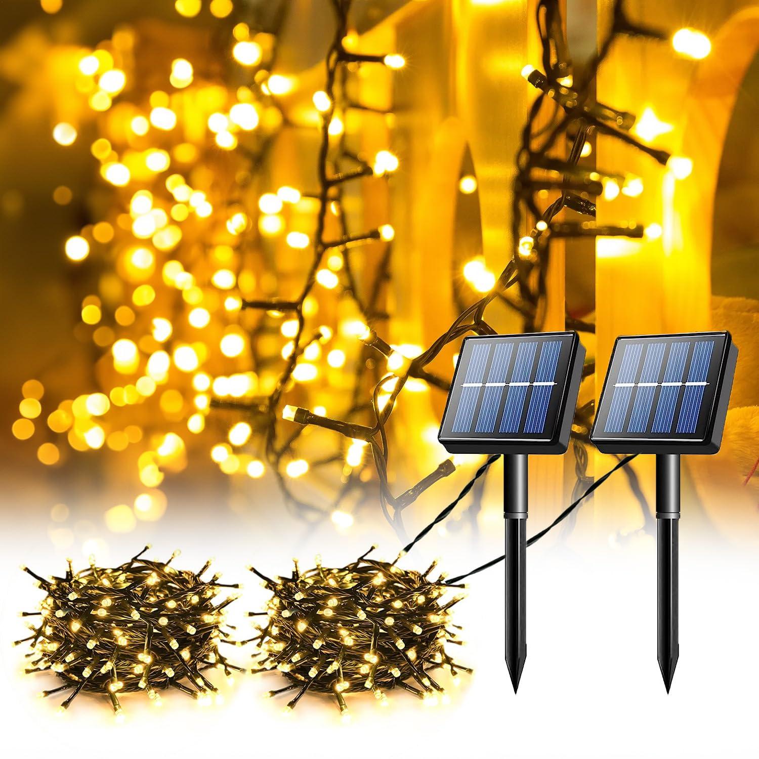 Set 2 x Instalatie solara LED, Alb cald