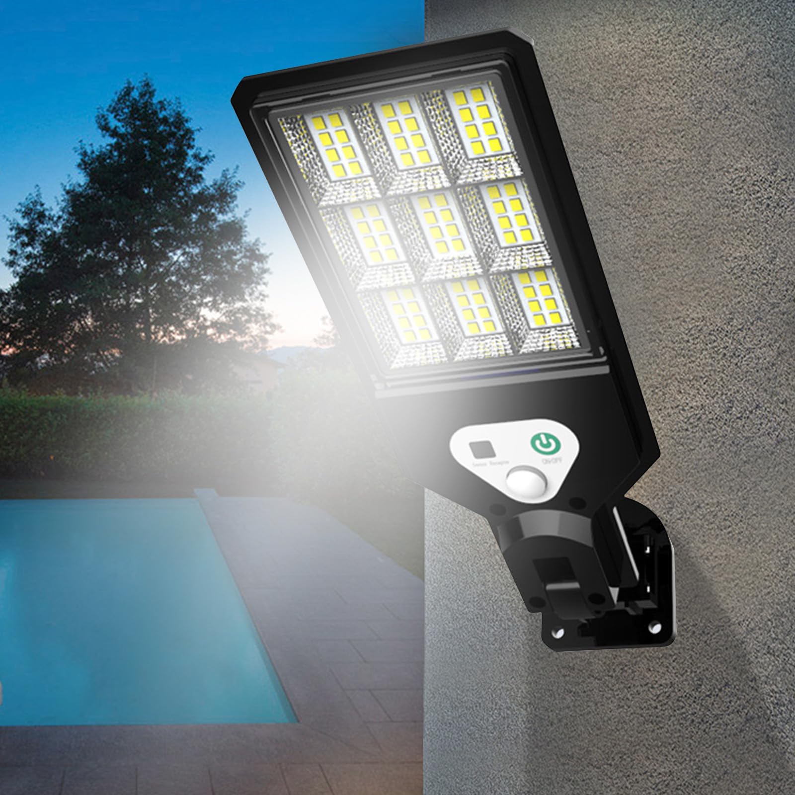 Set 5 x Lampa solara 72 LED, 50 W, Telecomanda, Senzor de Miscare