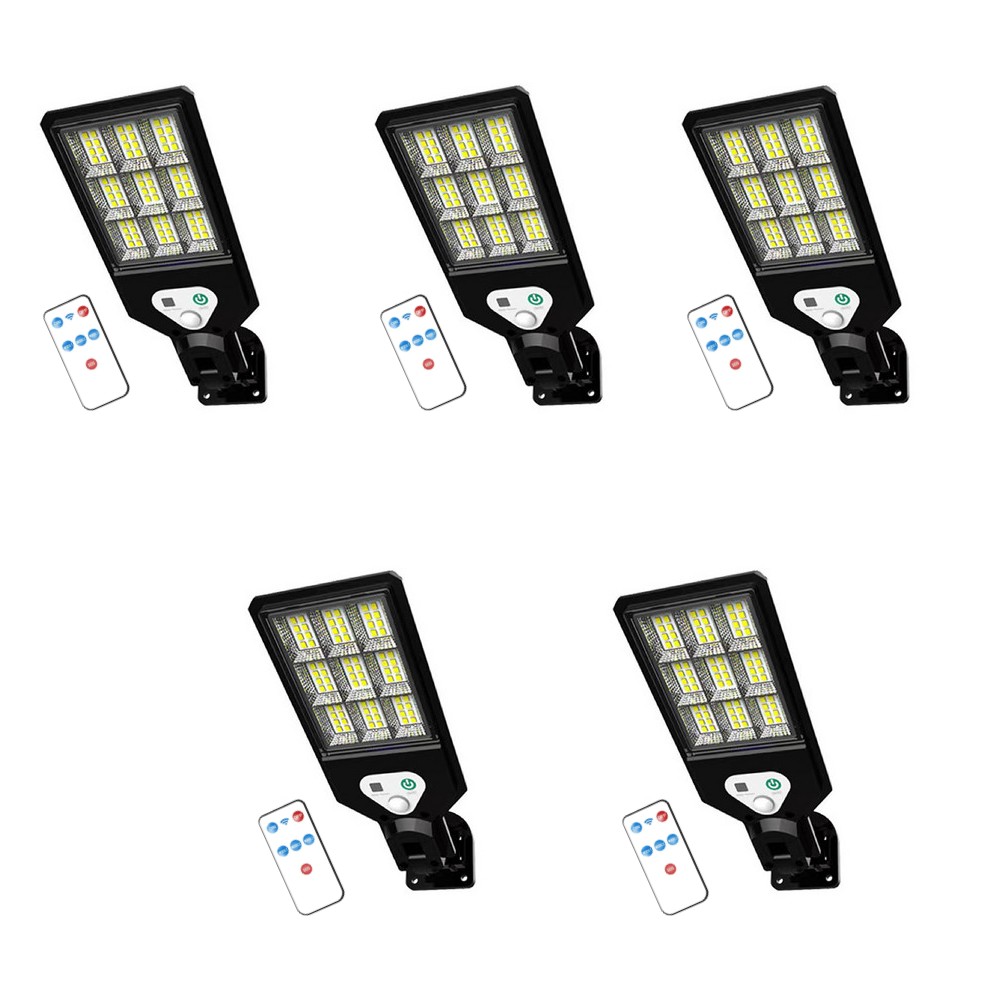 Set 5 x Lampa solara 72 LED, 50 W, Telecomanda, Senzor de Miscare