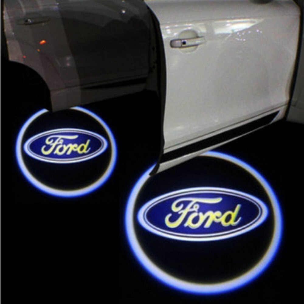 Set 2 holograme LED cu logo Ford, pentru portiere