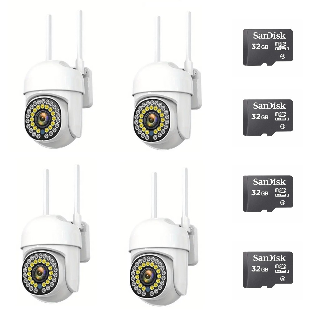Set 4 x camera de supraveghere IP 360 WiFi, card 32 GB