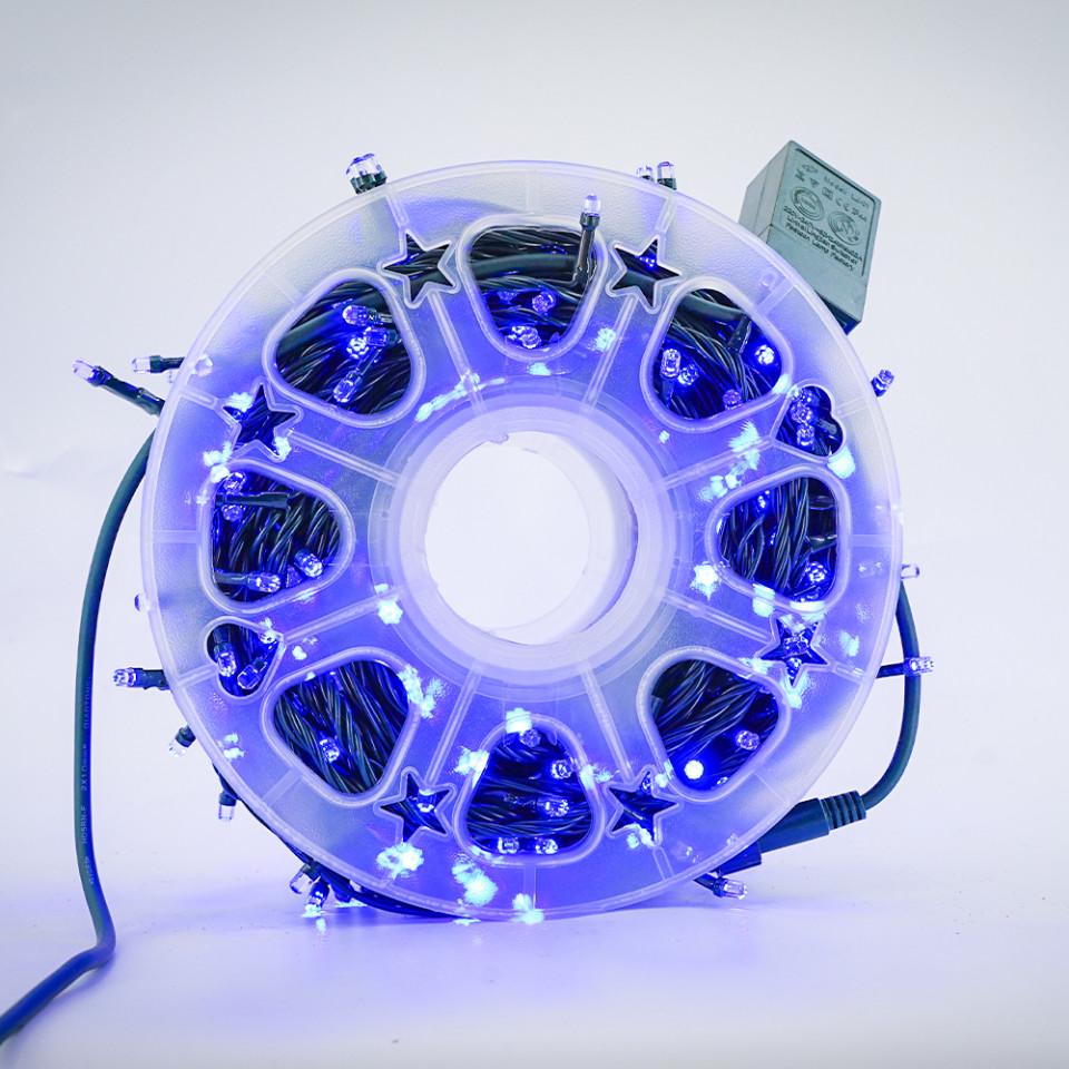 Set 2 x Instalatie LED fir 50 Metri, rola 300 LED, Albastru