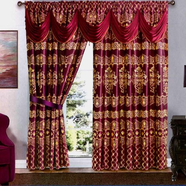 Set draperii Jacquard, 300 x 250, Visiniu